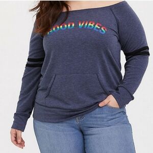 Good Vibes off shoulder Sweater Long sleeve